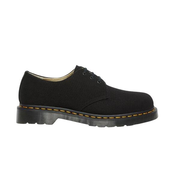 Dr. Martens 1461 Canvas Shoes Lug Sole Round Toe Black Unisex US M4/W5 UK 3 NEW - Picture 2 of 10